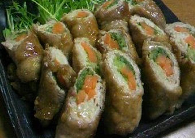 A picture of Vegetable and Pork Rolls.