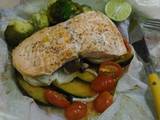 A picture of Baked Salmon and Vegetables.