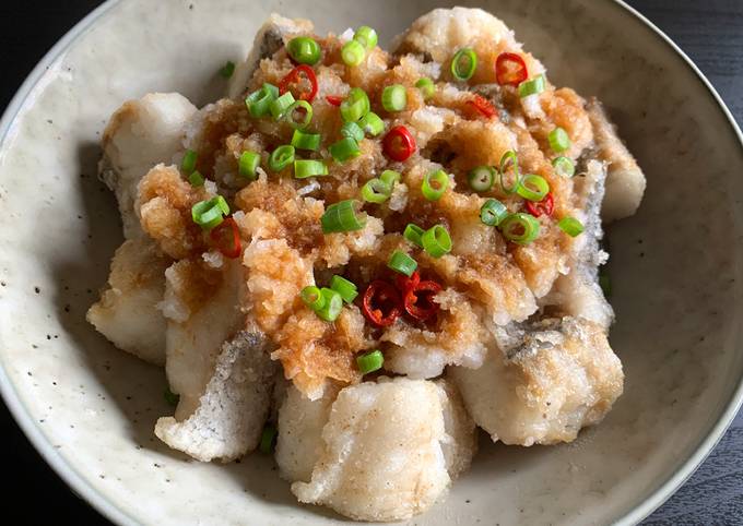 A picture of Fried White Fish with Grated Daikon & Ponzu.