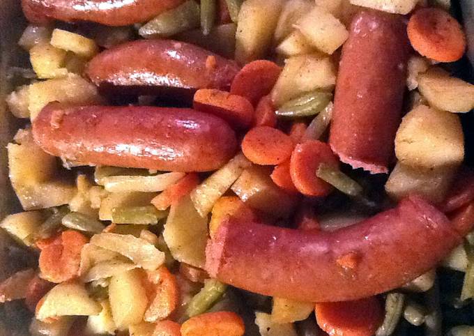 A picture of Sausage And Vegetables.