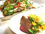 A picture of Steak With Lots of Vegetables- Wasabi Garlic Sauce.