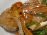 A picture of Flounder in Sweet & Sour Vegetable Sauce.