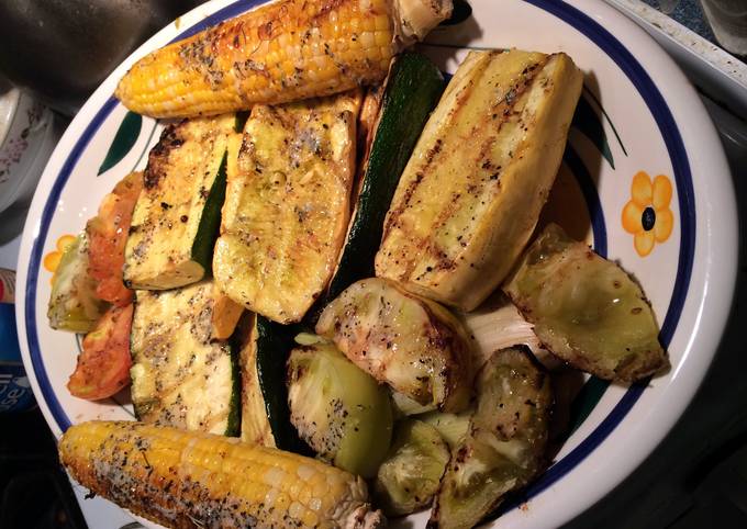 A picture of Grilled Summer Vegetables With Herb Garlic Butter.