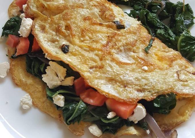 A picture of Spinach Tomato & Feta Omelette.