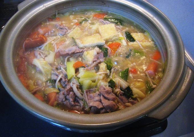 A picture of Delicious Vegetable Miso Nabe (Hot Pot).