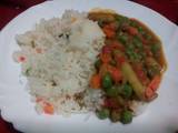 A picture of White Rice with vegetables#vegetable contest.