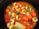 A picture of Vegetable Soup With Hamburger Meat.