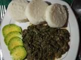 A picture of Creamy coconut vegetables with ugali.