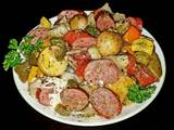 A picture of Mike's Andouille Sausage & Vegetable Melody.