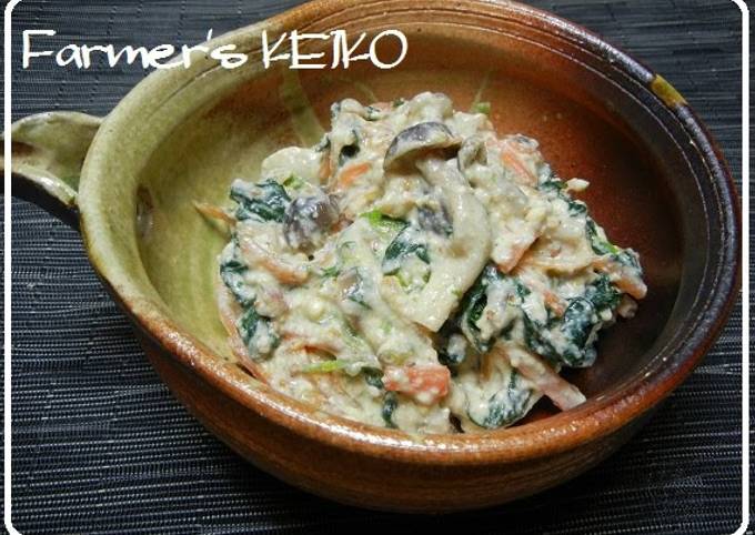 A picture of [Farm House Recipe] Shiro-ae Vegetables and Mushrooms.