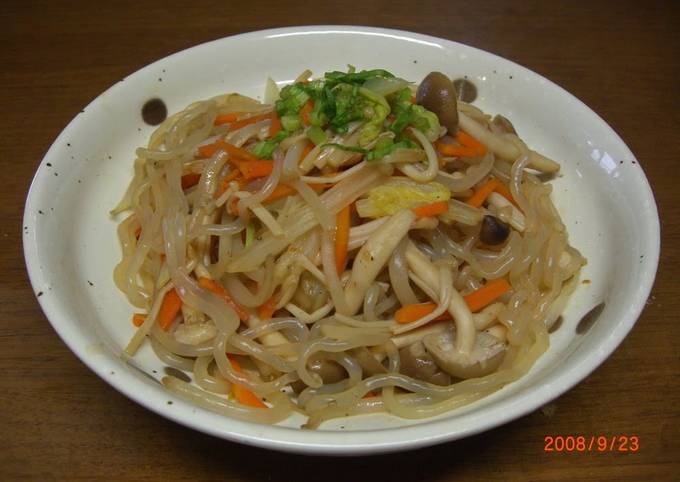 A picture of Stir-Fried and Simmered Vegetables With Mushrooms and Konnyaku.