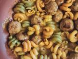 A picture of Easy Creamy Mushroom & Meatball Pasta.