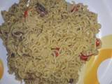 A picture of Indomie and vegetable.