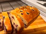 A picture of Blueberry muffin bread.