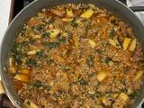 A picture of Curried ground beef with vegetables.