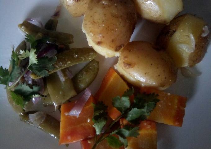 A picture of Ginger, garlic and rosemary vegetables.