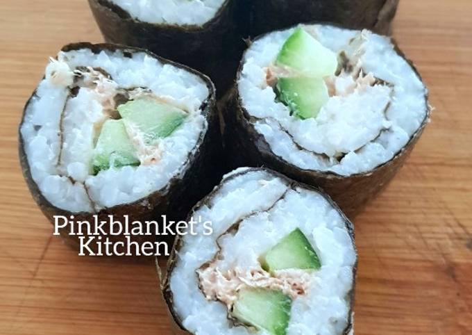 A picture of Easy Cucumber & Tuna Sushi Rolls.