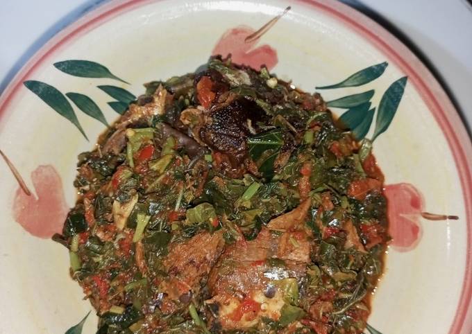 A picture of Oiless Vegetable Soup(efo riro).