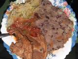 A picture of Cowpeas Mukimo, Steamed cabbage & Pork ribs #Mukimo challenge.