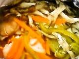 A picture of Chicken and Vegetables Baked in Foil.