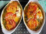 A picture of Fish and Creamy spinach with Tomatoes:.