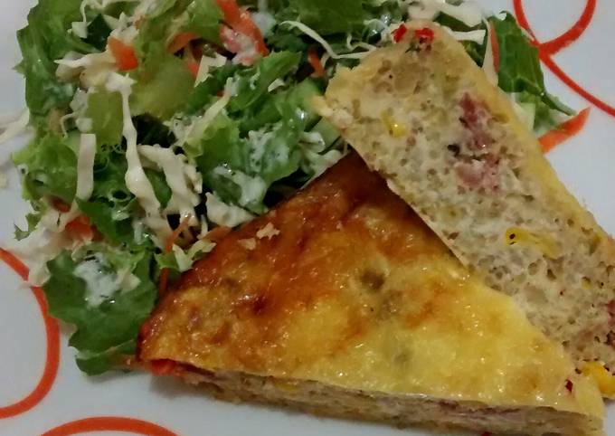 A picture of Crustless Quinoa, Vegetables and Bacon Quiche.