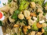 A picture of Veggie Rice Noodle and Mixed Nuts.