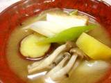 A picture of Hearty Miso Soup with Fall Vegetables.