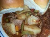 A picture of Crockpot Beefy Vegetable Soup.