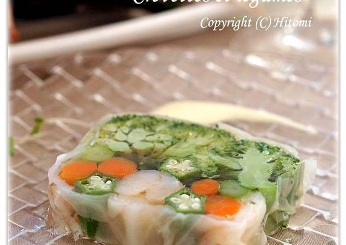 A picture of Seasonal Vegetable Terrine with Ingredients of Your Choice.