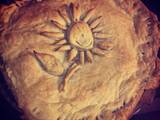 A picture of Homemade chicken and vegetables pie.