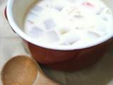 A picture of Miso and Soy Milk Soup with Chunky Vegetables.