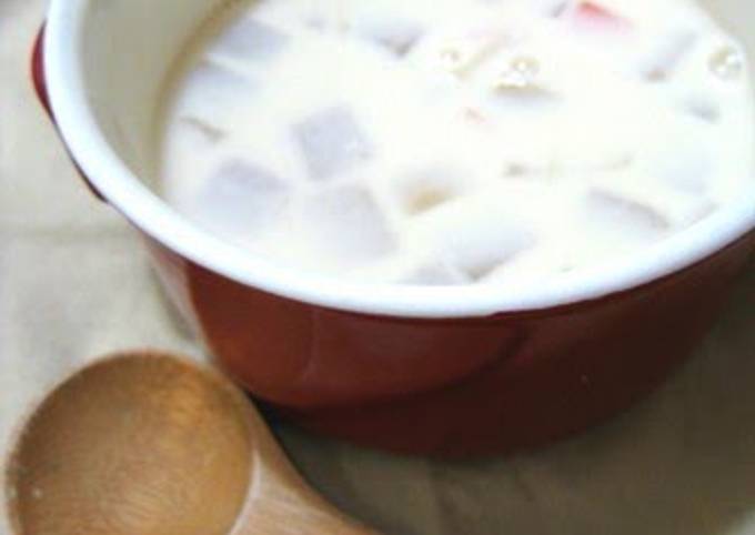 A picture of Miso and Soy Milk Soup with Chunky Vegetables.