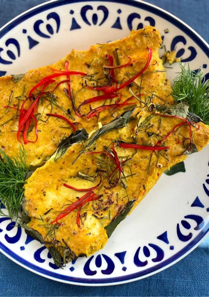 รูปของ ห่อหมกอกไก่พริกแกงปักษ์ใต้อบ🌶️🧄