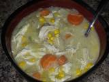 A picture of Creamy Chicken and Vegetable Soup.