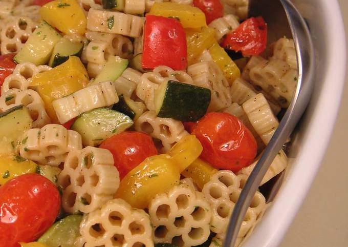 A picture of Perfect For A Potluck: Pasta Salad with Grilled Vegetables.