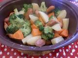 A picture of Vegetables Microwaved in Butter Consommé.