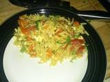 A picture of Orzo and vegetables warm salad.