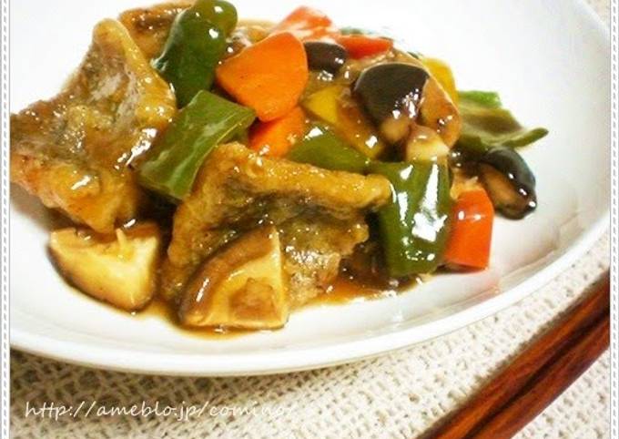 A picture of White Fish & Vegetables with Black Vinegar and Chinese 5-Spice.