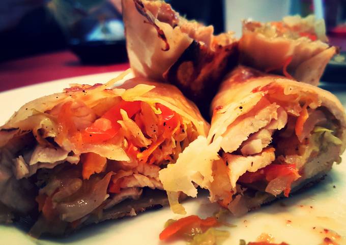 A picture of Baked vegetable pork rolls.