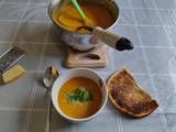 A picture of Courgette, carrot and sweet potato soup.