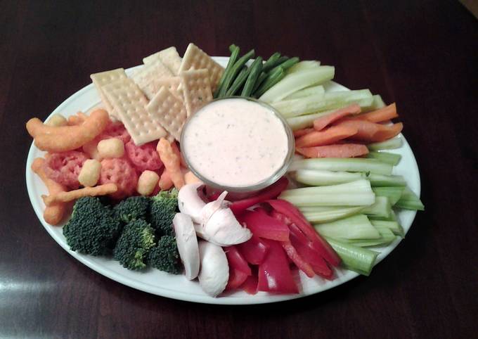 A picture of Garlic Herb Vegetable and Chip Dip.