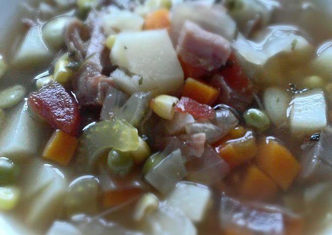 A picture of Homemade Ham & Vegetable Soup.