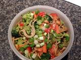 A picture of Nutty noodles with vegetables (vegan).