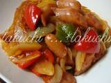 A picture of Wiener Sausage and Vegetable Sweet Vinegar Stir-fry.