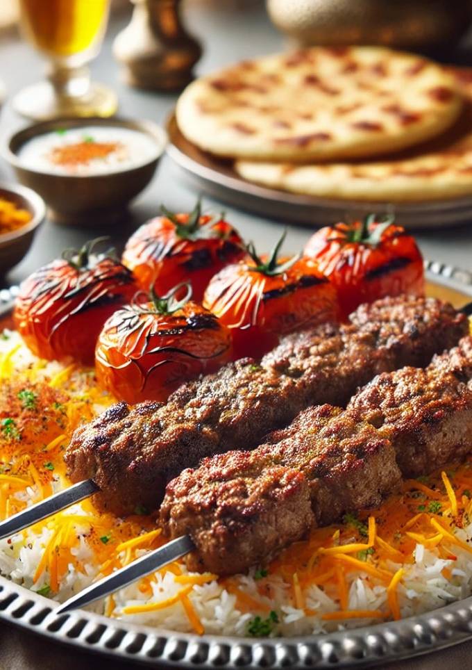 A picture of Kabob koobideh.