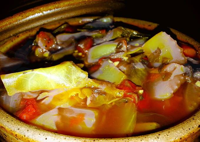 A picture of Mike's Negative Calorie Vegetable Beef Soup.