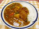 A picture of Summer Vegetable Curry with Chicken and Canned Tomatoes.