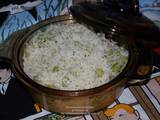 A picture of Steamed Rice with Edamame and Vegetable Stock (One Pot Recipe).