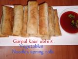 A picture of Vegetables noodles spring rolls.